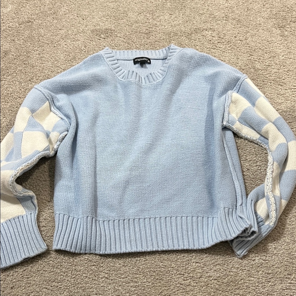 Blue and Cream Girls XL sweater